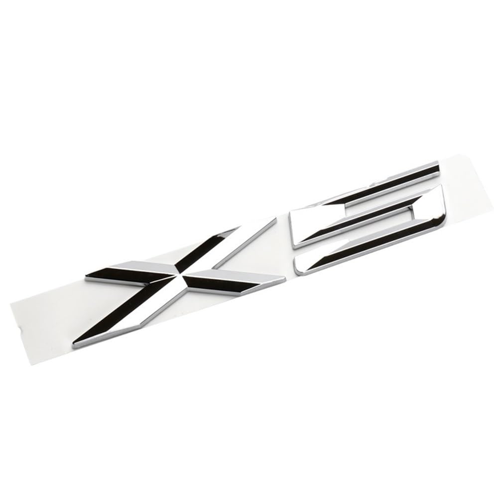 YTQMoreBNZ YYDStes Car Letters Trunk Badge Sticker Compatible With BMW X1 E84 F48 X3 E83 G01 F25 X4 F26 G02 X5 E53 F15 E70 X6 E71 F16(X5 Chrome)