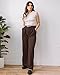 GRAPENT Womens Flowy Wide Leg Trousers Old Money Clothes Women Summer Pants Business Casual Brown Trousers Size Large