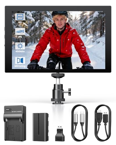 Image of Eyoyo 7-inch Camera Field Monitor: 1280x800 IPS Mini HDMI Video Monitors, Screen Mirroring for iPhone, Battery Powered Portable Monitor for DSLR Photography PC Computer Security Monitoring Raspbery Pi