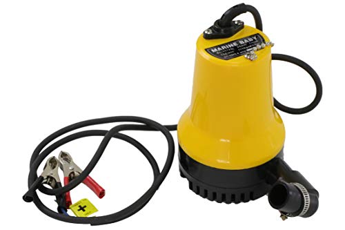 Sutekus プラスチック 給水&排水ポンプ 海水対応 直流12V 75W 軽量 静音 高圧 排水量4.5㎥/時間 ワニクリップ付き 検品済