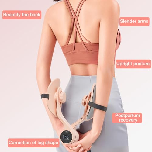 Oberschenkeltrainer, Thigh Master Mit Intelligenter Zähl, Beckenbodentrainer Für Frau, Trainingsgerät Für Weibliches Gesäß, Trimmer-Innenschenkel, Beckenboden Trainer Für Hüfttraining (Rosa)