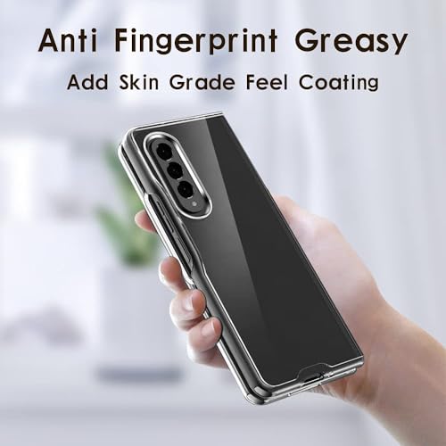 Image of amazon basics Compatible with Samsung Galaxy Z Fold 3 Case Cover Transparent Non-Slip Hard PC Shockproof Bumper Protective Back Cover - Clear