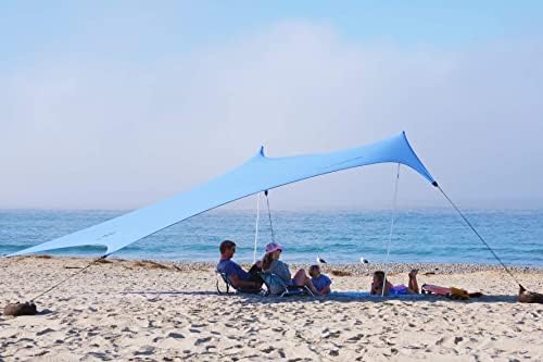 Neso Tents Gigante Beach Tent, 8ft Tall, 11 x 11ft, Biggest Portable Beach Shade, UPF 50+ Sun Protection, Reinforced Corners and Cooler Pocket (Periwinkle Blue)