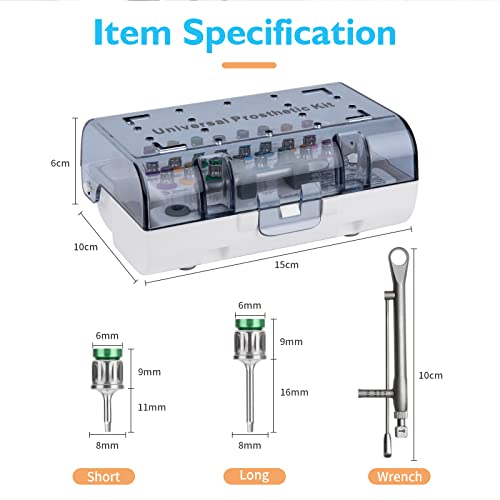 Lvchen Universal 16 Pcs Universal Implant Prosthetic Kit - Dental Implant Driver Kit With Torque Wrench Size 10-70Ncm - Dental Implant Restoration Screwdriver Kit-Express Delivery Within 1-5 Days #TOP2
