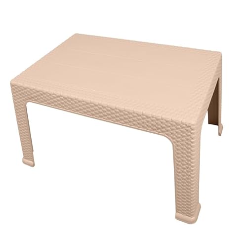 طاولة بلاستيكية عصرية ومتينة بتصميم راتان منسوج جمالي للاستخ...