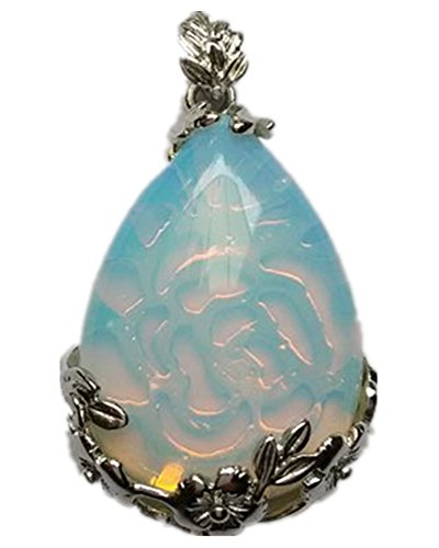 yuteng Beautiful Wire Wrap Man-Made Opal Opalite Teardrop Pendant Bead