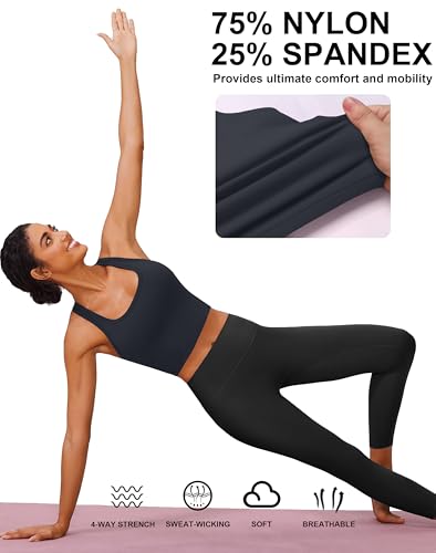 Image of PINSPARK Sports Bra Longline Racerback Tank Tops for Women Padded Workout Yoga Top