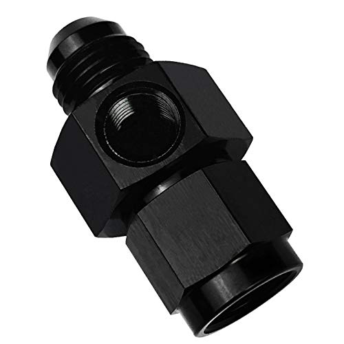 Image of autoBbox 4AN Fuel Pressure Take Off Fitting 4 AN Male to Female with 1 /8 NPT Gauge Port Hose Adapters Aluminum Black