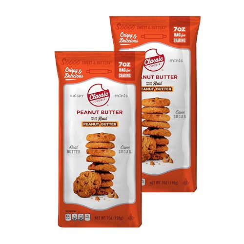 Classic Cookie, Crispy Mini Cookies, Peanut Butter 7oz, 2 Bags