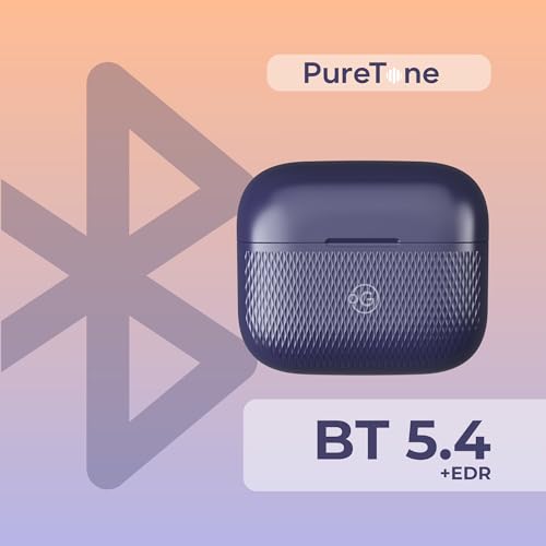 Image of OOGE Wavepods 400 TWS Earbuds, Quad Mic with ENC, 1000-Hour Standby, Type-C Fast Charging, PureTone HD Audio, Premium Navy Blue Textured Design