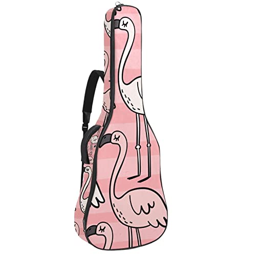 Sac à dos guitare acoustique imperméable 42.9x16.9x4.7 in motif peau d'animal jaune étui noir