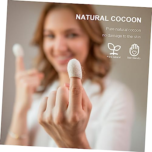 BIUDECO 100 Pçs Branco Natural Bicho Da Seda Cuidados Com A Esfrega Fresco Natural Bola De Seda Casu