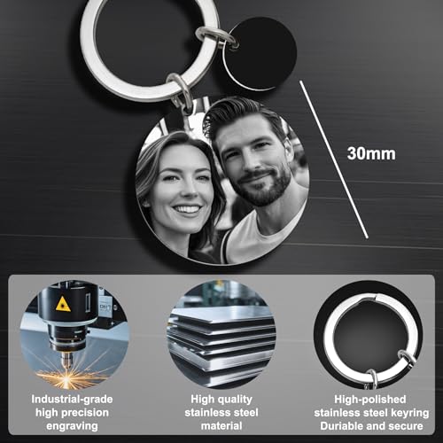 Queenberry SPN1047-BK-SPX1 Custom Keychain With Picture Personalized Photo Gift thumb #4
