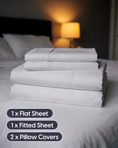 Image of Sleepy Town Queen Size Bed Sheets - 4 Piece - Queen Sheet Set - Extra Soft, Comfy & Cooling - Easy Care - Shrinkage, Wrinkle & Fade Free - Brushed Microfiber - Deep Pocket Bed Sheets (French Grey)