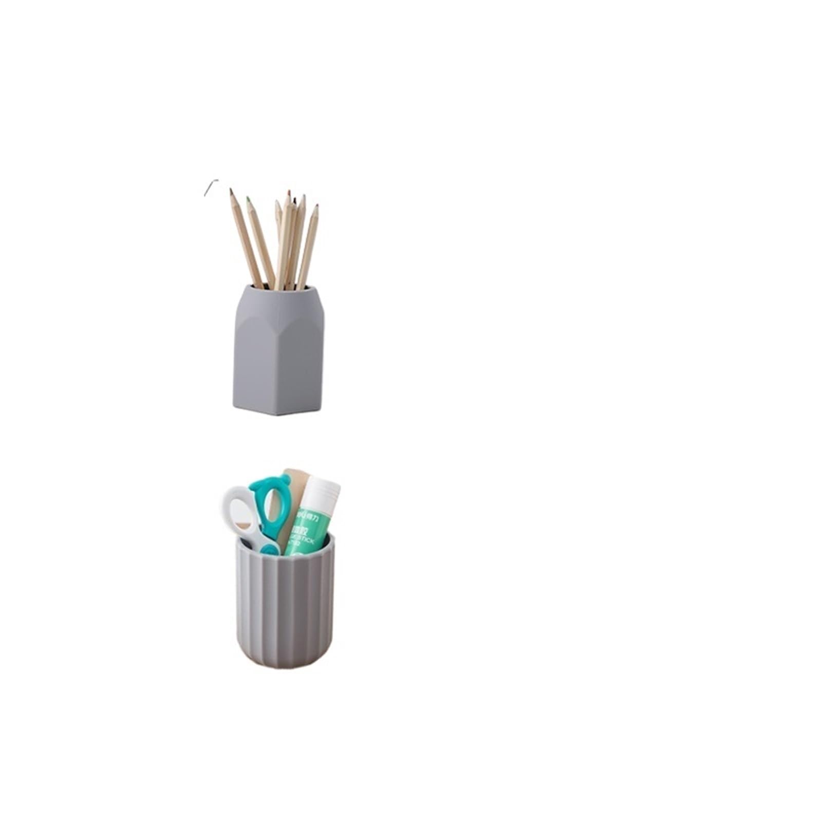 Portapenne Da Scrivania Pen Pencil Holder Storage Box Multifunctional Simple Pen Holder Desktop Office Organizador Escritorio Desk Organizer(White Geometry)