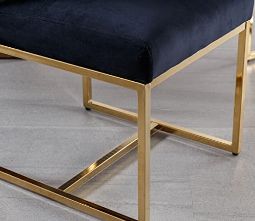 Vescasa Upholstered Dining Chairs With Gold Metal Frame, Velvet Mid Century Modern Padded Kitchen Chairs With Adjustable Foot Pads For Restaurant, Dining Room, Set Of 2, Black #TOP5