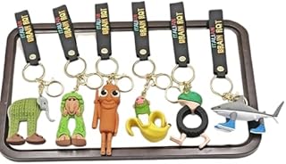 [HHXZYJAM] 6個セット イタリアンブレインロット 「トゥントゥントゥンサフール」「トララレロ・トラララ」キーホルダー PVC製 軽量で丈夫 キャラクターグッズ 萌え ギフト プレゼントとしても最適 [並行輸入品]