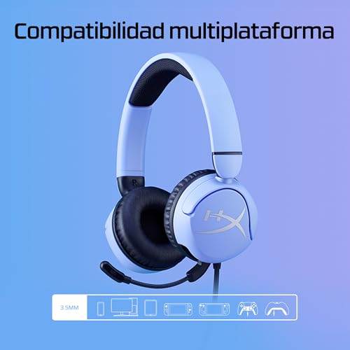 Auriculares gaming con cable para niños HyperX Cloud Mini lavanda Switch PC PS Xbox 5