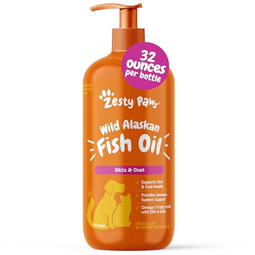 Zesty Paws Wild Alaskan Fish Oil for Dogs & Cats - Pollock & Salmon Oil...