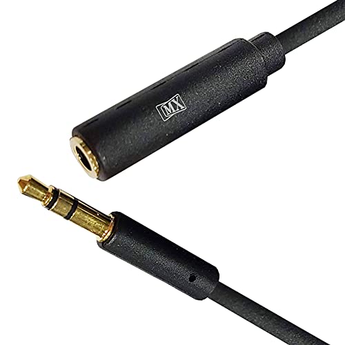 Image of MX 3.5mm Audio Extension Cable 1.5m - Male to Female AUX Stereo Cord for Headphones, Speakers, Car Audio, PCs, Laptops & MP3 Players - Black