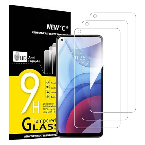 NEW'C 3 Piezas, Protector Pantalla para Motorola Moto G Power (2021), Cristal templado, Sin Burbujas, Dureza 9H, 0.33 mm Ultra Transparente, Ultra Resistente