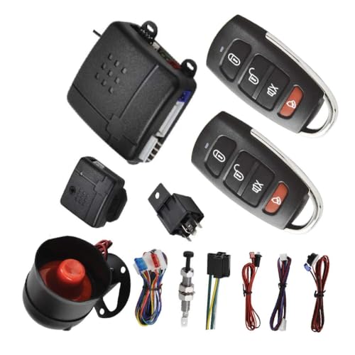 Image of MASO Car Central Lock Universal Auto Remote Central Kit Vehicle Door Lock with Shock Sensor + Contorl Box + 2 Replacement Remote Contorl for Car Central Door Lock