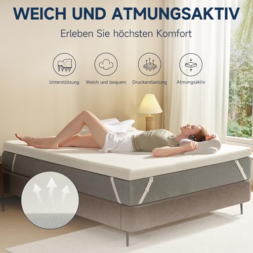 Surmatelas 90x190 Gel Mémoire 8cm antidérapant Z-hom
