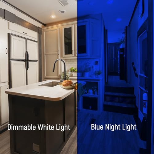 2 Pack 12V Warm White Dimmable LED Ceiling Light for RV & Truck (400LM)