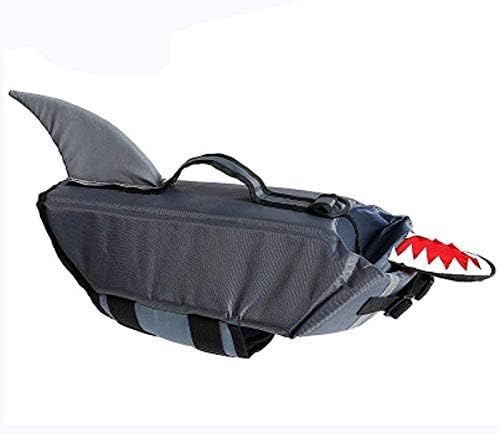xmwm Raincoats for Dogs Pet Dog Save Life Jacket Vest Shark Duck Dog Costumes Safety Clothes Foam Professional Summer Swimwear@Gray_M,Gray,Small