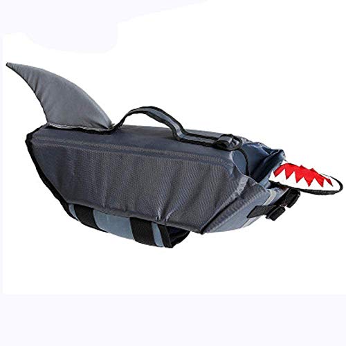 Xmwm Raincoats For Dogs Pet Dog Save Life Jacket Vest Shark Duck Dog Costumes Safety Clothes Foam Professional Summer Swimwear@Gray_M,Gray,Small #TOP2