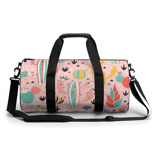 Sac week-end fleurs cactus duffel bag de camping et randonnée