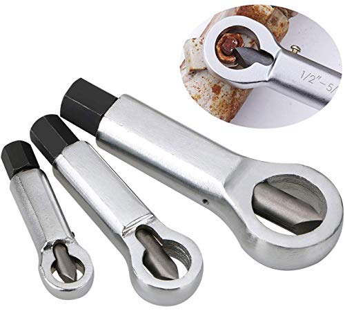 Linkhood 3pcs Metal Nut Splitter Cracker, Metal Nut Splitter Breaker Manual Pressure Nut Cracker Remover Extractor Tool, 9-12mm/12-16mm/16-22mm Nut Remover Extractor Tools