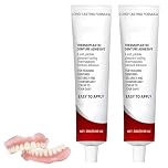 Uoxmiy 2 PCS Cushion Grip Denture Adhesive Gel for Full & Partial Dentures,Comfortable Refit Cushion Grip for Dentures,Waterproof False Teeth Adhesive,Extra Strong Hold up to 4 Days