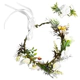 Aspecto realista: Flores de tela hechas a mano que imitan flores artificiales blancas para un acabado natural y elegante