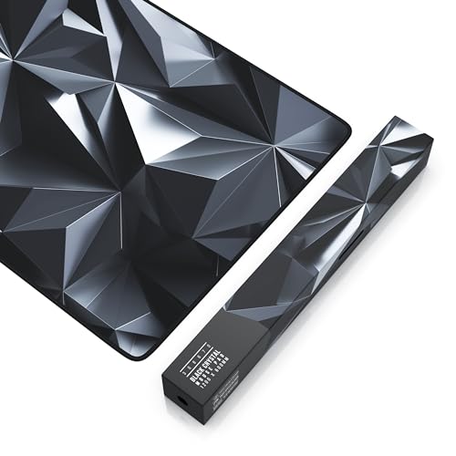 TITANWOLF - XXL Mouse Mat - Mouse Pad 1200 x 600 x 3mm –Speed Gaming Mouse Pad - Extra Large - Table Mat Large Size - improved Precision and Speed – Design Black Crystal - Image 6
