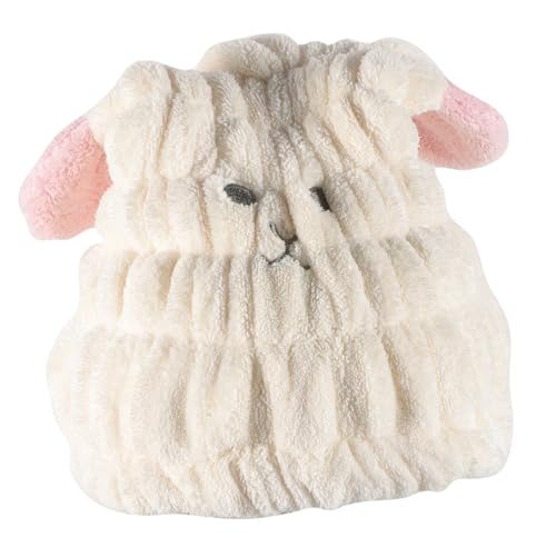 Beaupretty Animal Embroidered Hair Drying Cap Absorbent Wrap Fast Dry Hair Turban for Shower Comfortable Head Wrap Hat