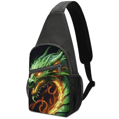 Sac de poitrine dragon chinois en Oxford imperméable pour homme et femme
