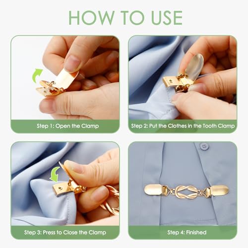 Image of 6Pcs Vintage Sweater Fasteners - Dress Cinch for Shawl & Cardigan, Adjustable Collar Holder | Waist Tightener for Women