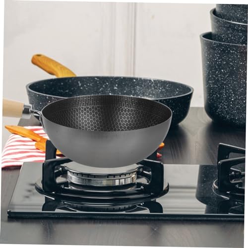 Wok de Acero Inoxidable SHOWERORO Pan de Cocina Honeycomb miniatura 7