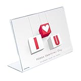 Display4top 3 Pack, 11 x 8.5 Inches Displays Clear Acrylic Slanted Sign Holders Landscape Ad Frame (Unbreakable)