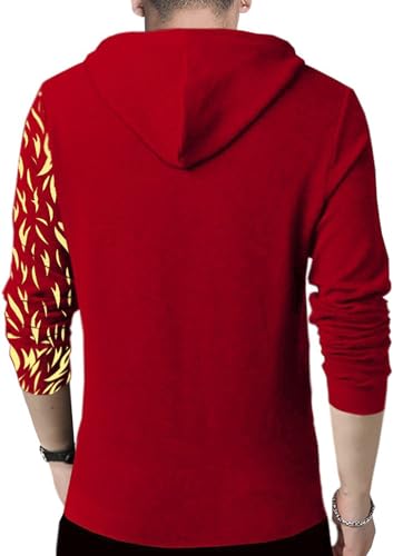 Image of Mens Hooded Lion Printed Tshirt with Mask