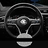Bling Car Steering Wheel Emblem Logo Sticker Accessories Compatible with NISSAN, Sparkly Rhinestone...