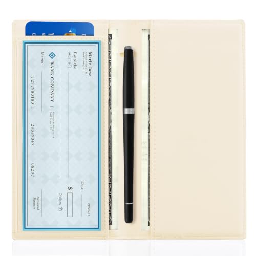 Image of CoBak Checkbook Cover for Women & Men - PU Leather Case with RFID Blocking | Classic Design Check Book Holder for Personal and Business