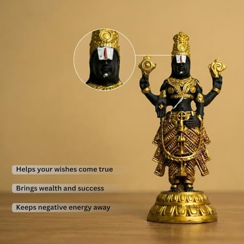 Image of VAMA Balaji Idol 5 Inch | Sacred Lord Balaji Statue for Home Mandir, Office & Gifting | Divine Protection, Wish Fulfillment & Prosperity Blessings