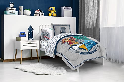 Image of Harry Potter Twin Comforter Set 5 Piece Kids Bedding, Gray