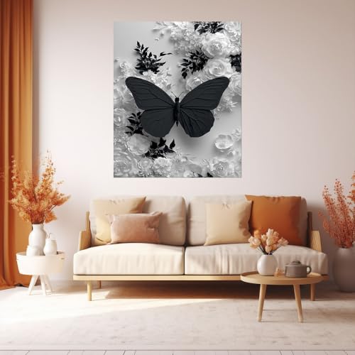 Cuadros de salón modernos abstractos con flores y láminas en blanco y negro de 20x30cm 3