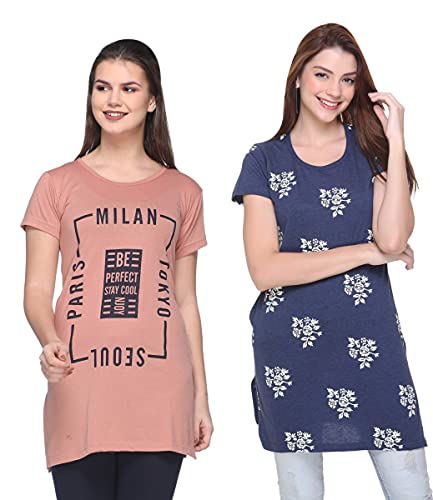 Image of In Love Women's Plus Size Cotton Printed T-Shirt with Pocket - Combo Pack of 2
