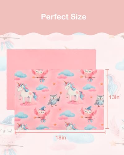 Image of ALVABABY Toddler Pillowcases Stretchy Soft Fit 13 inchx 18 inch or 12 inchx16 inch Kids Pillow Cover Envelope 2 Pack for Girl Boy Travel