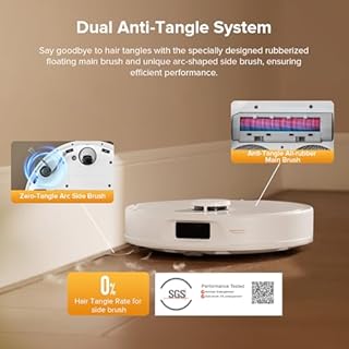 roborock Qrevo Series Robot Vacuum Cleaner with Mop, 10,000Pa Suction, Upgraded from Qrevo S, Dual Anti-Tangle Brushes, Smart Obstacle Avoidance, Auto Mop Washing&Drying, All-in-One Dock,White(QV 35S)