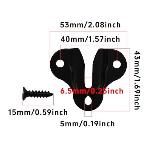 Image of 30Pcs Matte Black Keyhole Hangers, Single Keyhole Wall Mount Hanging Plates for Mirrors, Picture Frames, Coat Racks, Wooden Boards